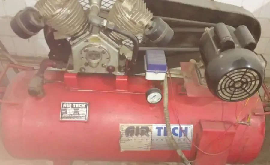 ATS 200 Compressor detail view of motor and fittings