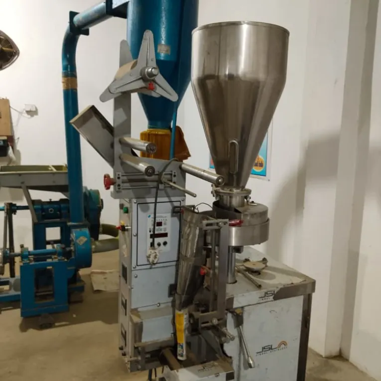 Masala pouch packing machine with hopper and cup filler